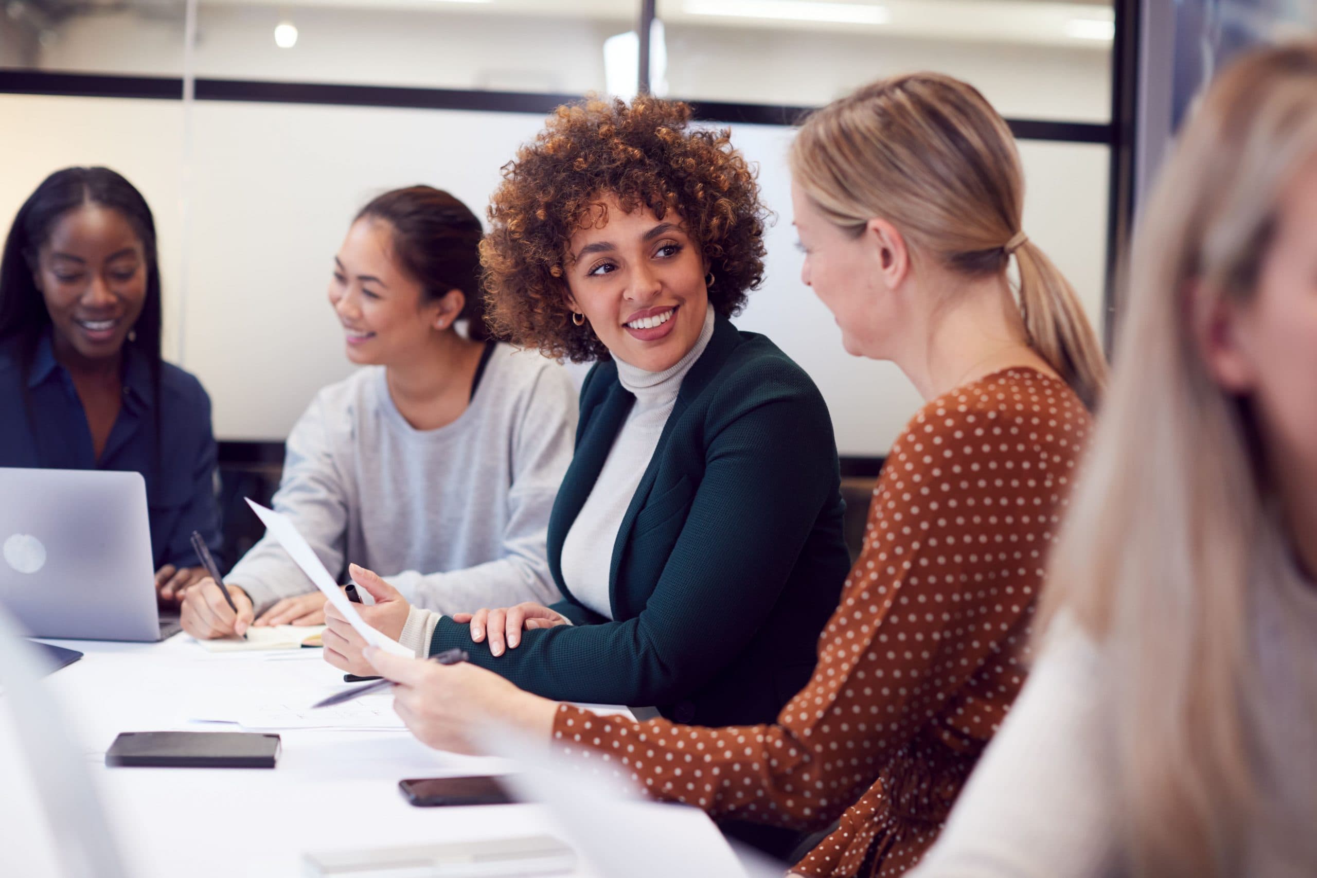 Team members in a meeting